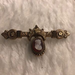 Exquisite Victorian Antique Cameo Ornate Brooch🌷